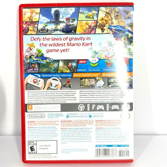 Nintendo Wii U Mario Kart 8 Game Complete Case & Disc w/ 2 Racing Wheels - Picture 2 of 7